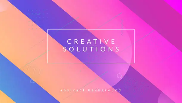 Vector illustration of Summer Background. Flat Abstract Art. Purple Techno Illustration. Technology Fluid. Dark Corporate Composition. Geometric Ux. Paper Landing Page. Pink Summer Background