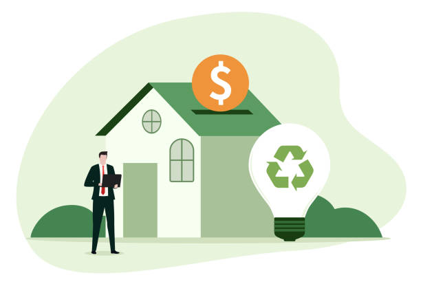 płatność z tytułu kosztów utrzymania - budget green business finance stock illustrations