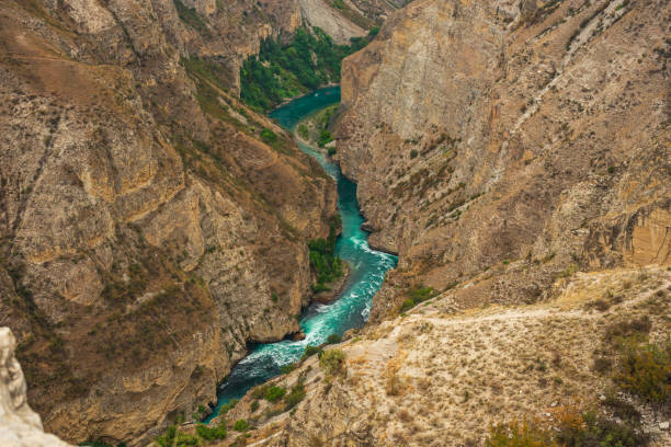 istock Mountain river flowing along the bottom of a deep canyon 2022274546