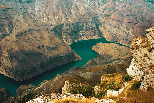 The Sulak canyon in Dagestan is the deepest canyon in Europe, the depth reaches 1920 meters