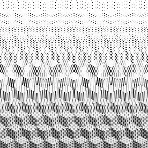 Vector illustration of Cube pattern of dots