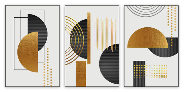 Minimal illustration of modern wall frame canvas flat art. with black marble pattern shapes, circles, and lines, minimalist design in a light background.