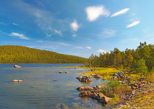 Lake Inari, Lappland, Finland, Scandinavia, Europe - view of the Nordic lake