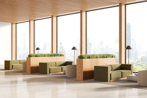 istock Wooden office waiting room corner 2022395645