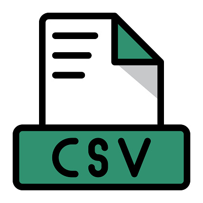 Csv file icon colorful style design. document format text file icons, Extension, type data, vector illustration.