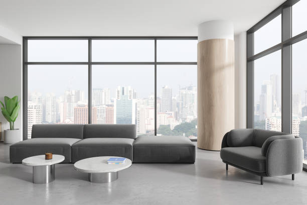 istock White and wooden office lounge interior 2022401745