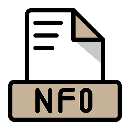 Nfo file icon colorful style design. document format text file icons, Extension, type data, vector illustration.