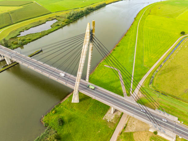 istock Bridge over the river IJssel seen from above 2022430749