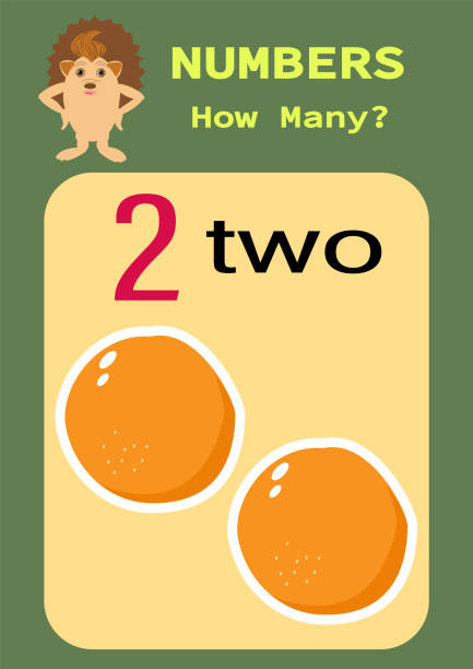 Numbers.Digital card with the image of fruits. Counting game for children. Mathematics worksheet for preschoolers. Numbers.Digital card with the image of fruits. Counting game for children. Mathematics worksheet for preschoolers. chandler strawberry stock illustrations