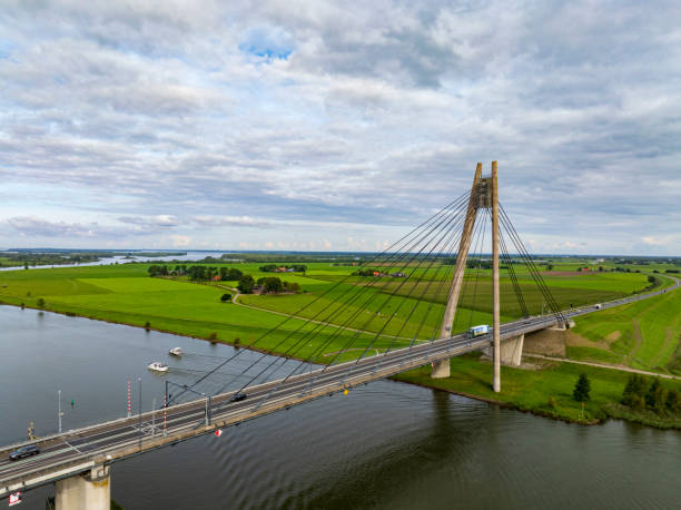 istock Bridge over the river IJssel seen from above 2022431848