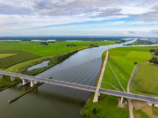 istock Bridge over the river IJssel seen from above 2022433954