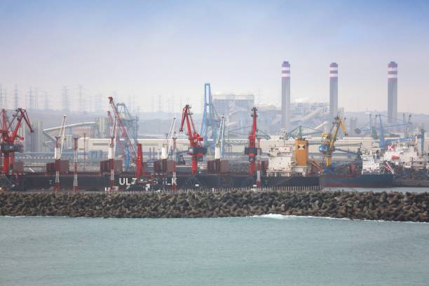Harbor of Jorf Lasfar, one of largest industrial deepwater ports of Morocco.