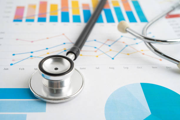 istock Stethoscope on graph paper, Finance, Account, Statistics, Investment, Analytic research data economy and Business company. 2022440595