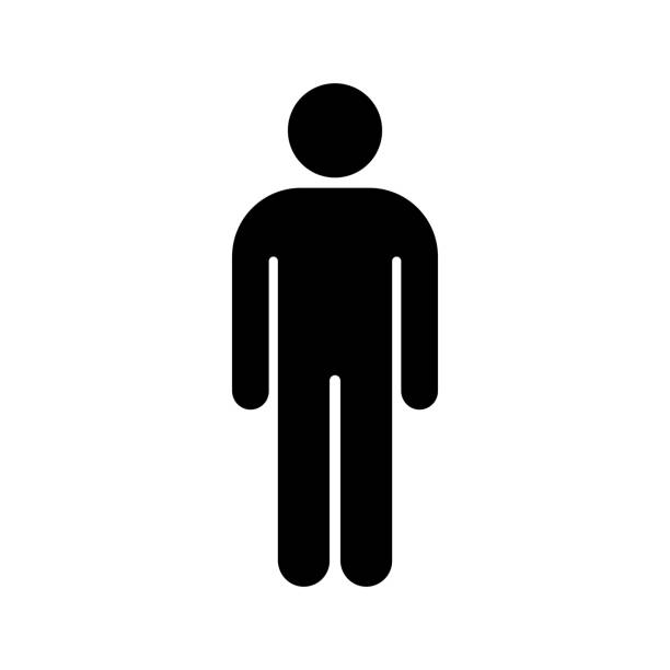 ikona panáčka single man - lidská podoba stock ilustrace