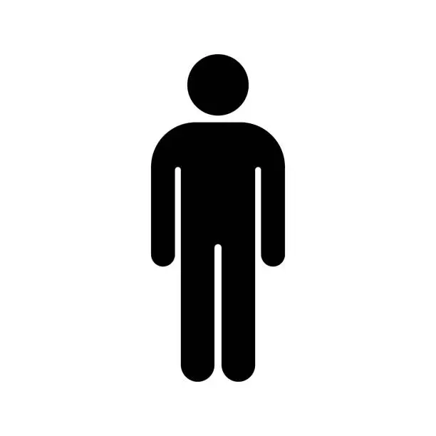 Vector illustration of Single man stick figure icon