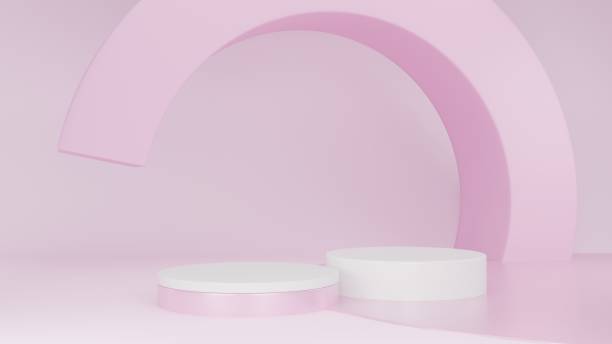 istock 3D Rendering abstract pink background with luxury podium 2022481120