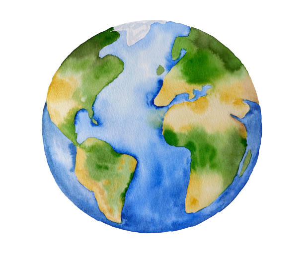 istock Vector watercolor planet Earth, symbol of life, nature, hand painted, isolated on white background 2022484883
