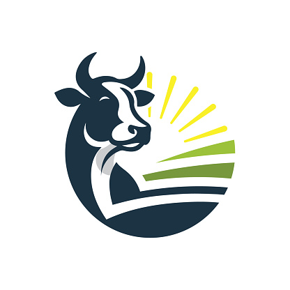 Cow Logo. Cow farm logo design vector. Vintage Cattle Angus Beef logo
