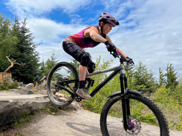 istock Fast Downhill Mountain Bike Trail 2022570691