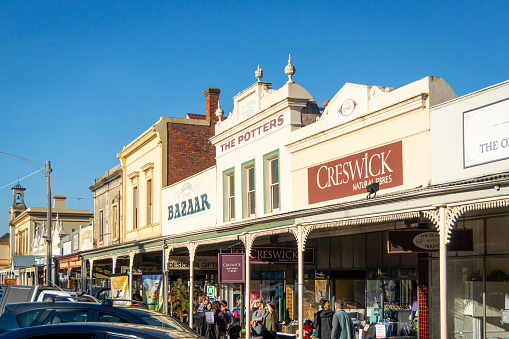 Beechworth, Australia, April 2018, Shop fronts in Beechworth, Victoria, Australia