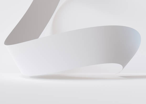istock Empty scene with soft, abstract wave. White background. Template for product, cosmetic presentation. Mock up. Backdrop with empty, copy space. Display, showcase. 3D. 2022579389