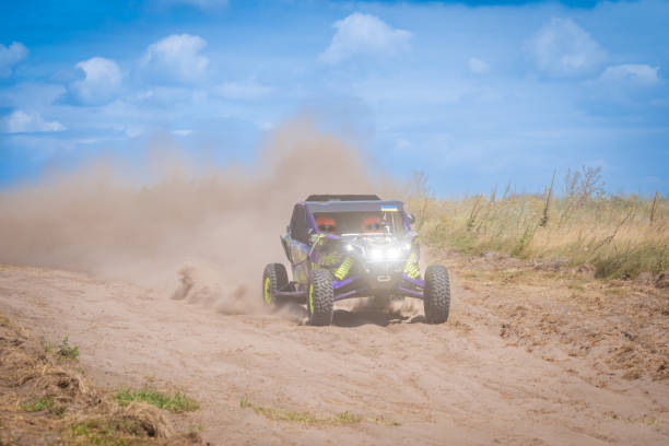 istock Cool view of active UTV at summer. Extreme ride on 4x4 2022624605