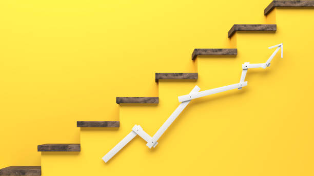 istock abstract business symbol with stairs - 3D Illustration 2022630902