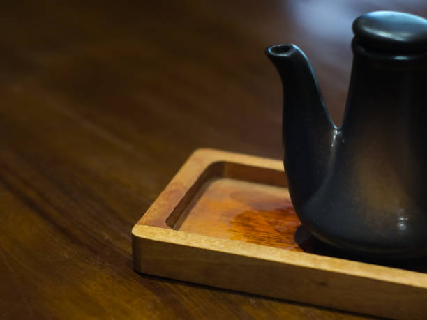 istock Japanese soy sauce ceramic teapot on wood table. 2022633642
