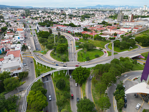 Intersection Harmony: Drone View of Los Cubos and Avenida Vallarta in Guadalajara Mexico
