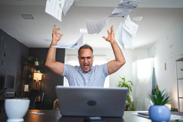 istock Frustrated middle aged Caucasian man working at home 2022645664