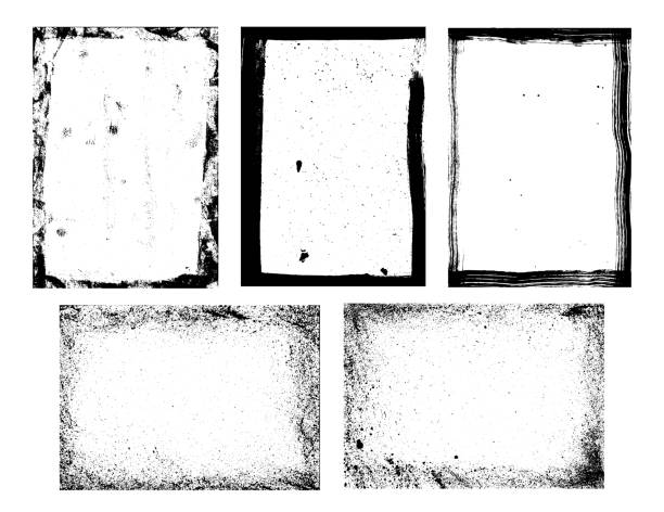 istock Set of frames with different textures; splashes, strokes and worn. Overlay of dust, dirt, noise particles, grain 2022651924