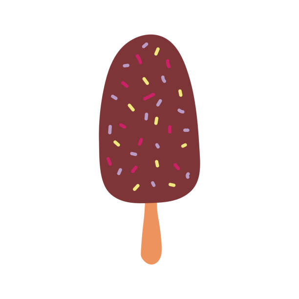 illustrazioni stock, clip art, cartoni animati e icone di tendenza di illustrazione della barretta di gelato ricoperta di cioccolato - creamsicle