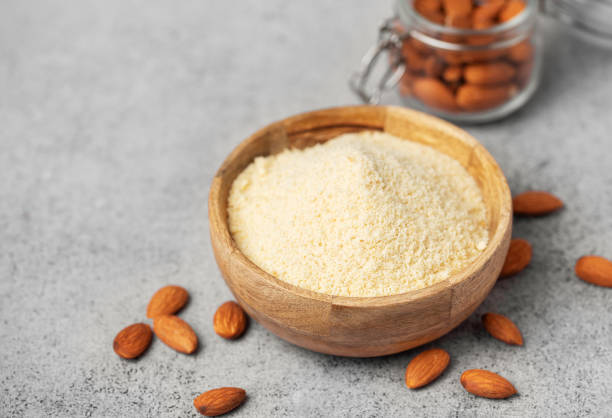 istock Fresh almond flour in a  bowl and almonds 2022679249
