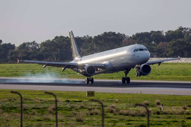 Luqa, Malta - January 22, 2024: Titan Airways Malta Airbus A321-211(P2F) (REG: 9H-ZTA) on an early morning arrival.