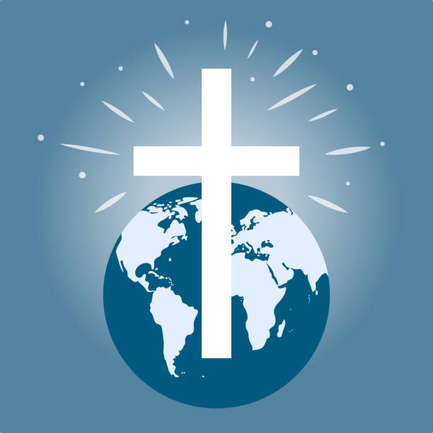 istock Christian cross and globe, global religious mission, religious organization. 2022688766