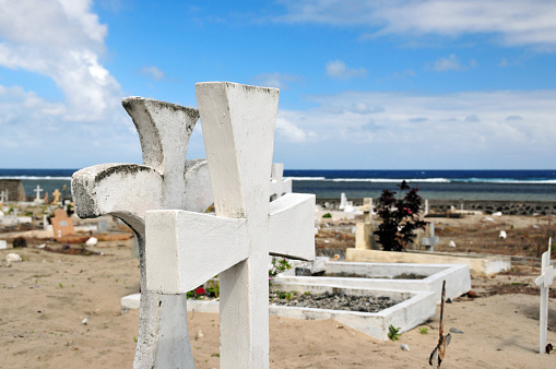Riviere Des Galets, Savanne District, Mauritius: coastal cemetery, along the B9 road - old graves.