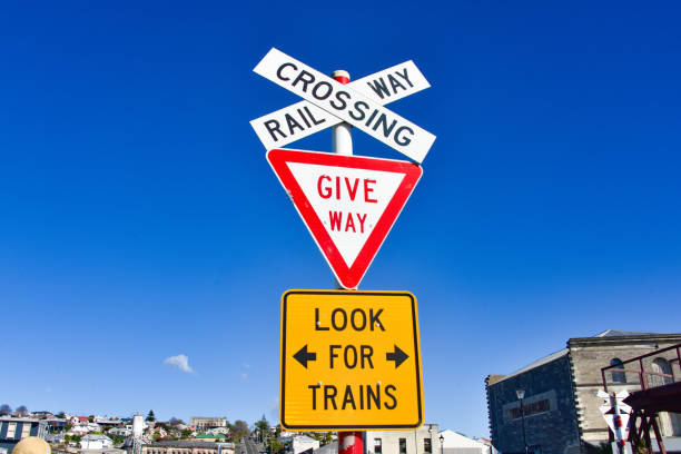 Crossing Railway sign in Oamaru