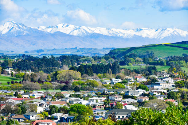 Oamaru city view from mountain top