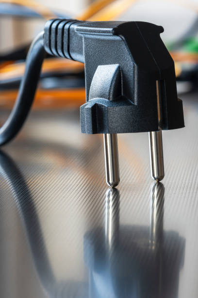 istock Electric plug with power supply cord cable 2022724340