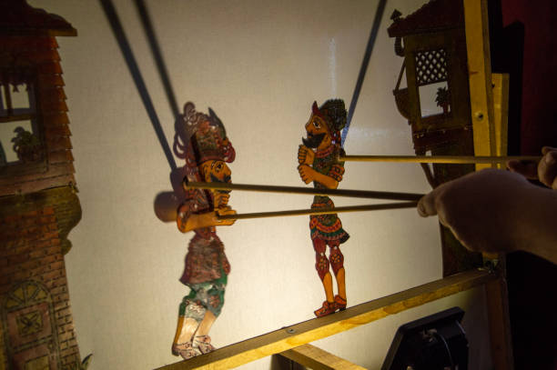 traditional curtain play hacivat and karagoz traditional screen play hacivat and karagoz from the past in turkey hacivat karagoz stock pictures, royalty-free photos & images