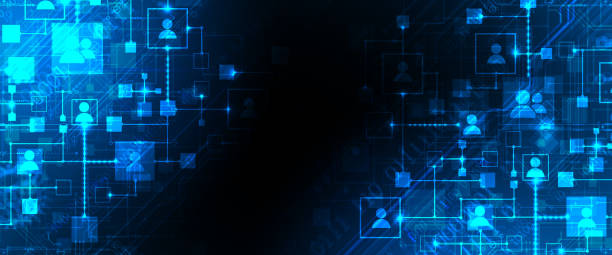 istock Abstract representation of a computer network and its users in the form of icons of people in squares. Vector illustration. Hand drawn. 2022747263