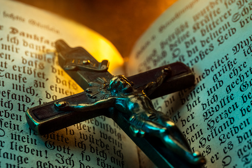 Close up of Crucifix with Jesus Christ