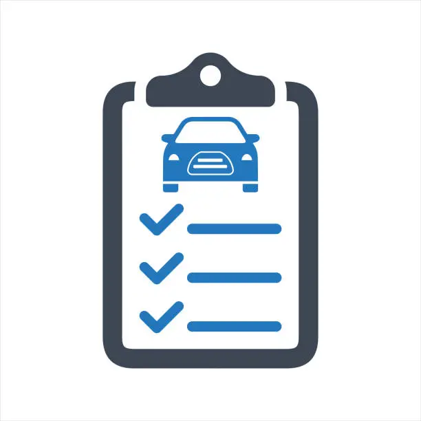 Vector illustration of Car maintenance list icon