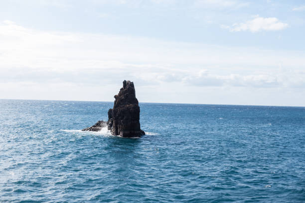 istock Beautiful blue ocean with stone cliff and blue sky 2022763091