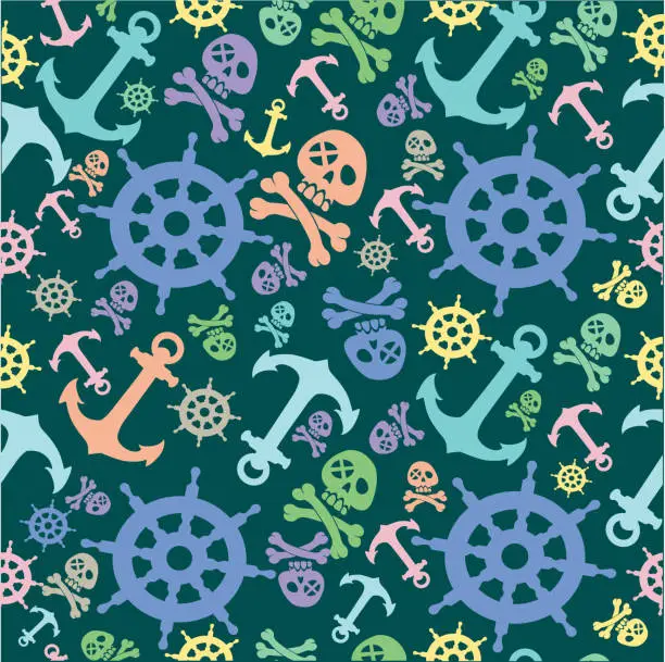 Vector illustration of pirate pattern