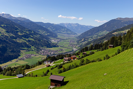 Cable car POV of the Zillertal, from Zell am Ziller towards Fugen