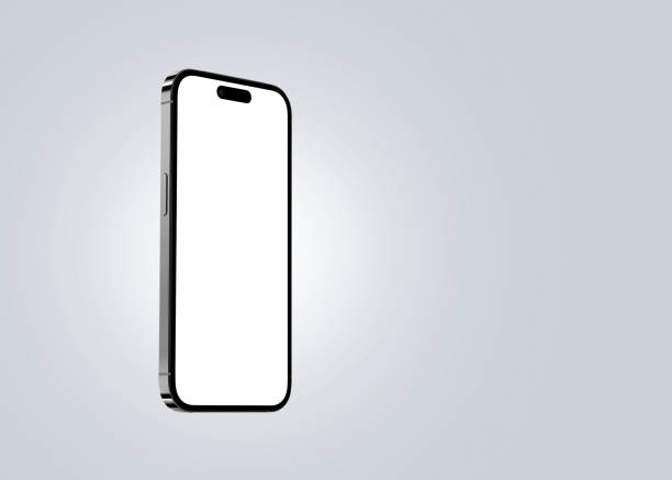 istock Modern smartphone on gray background with mockup display for design and applications 2022783759