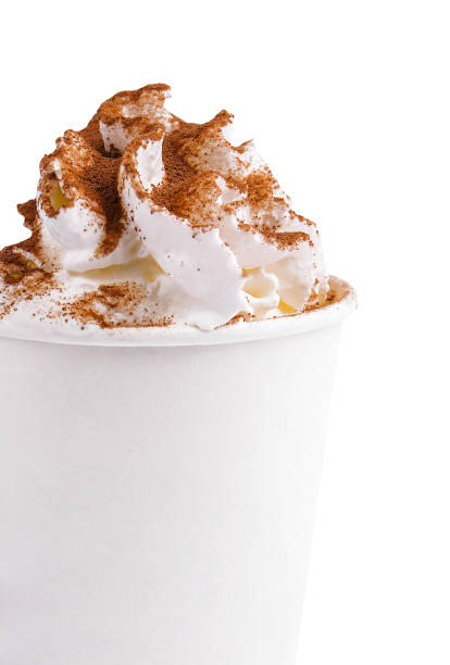 istock Latte coffee with whipped cream isolated 2022811877