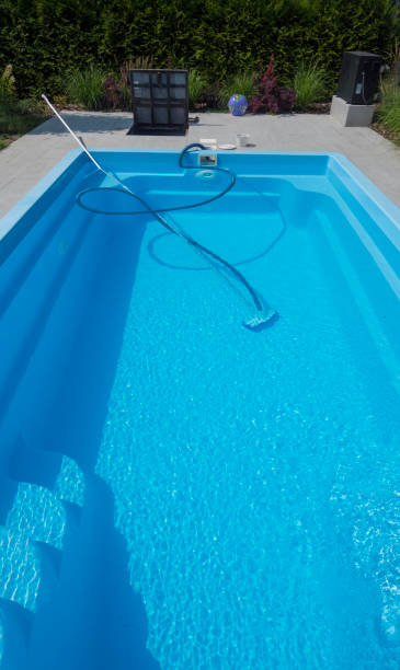 istock Swimming pool cleaning kit. Bottom vacuum cleaner 2022852456