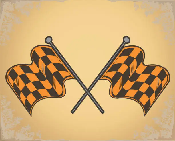 Vector illustration of Checkered Racing Flag